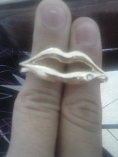 Anel duplo boca com strass