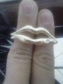 Anel duplo boca com strass