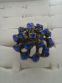 Anel diversos com strass azul